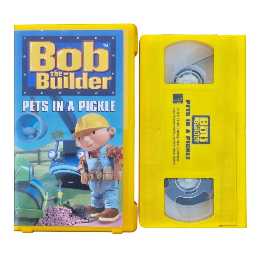 Bob The Builder Pets In A Pickle Yellow VHS Tape 2001 Kids Animation Episodes
